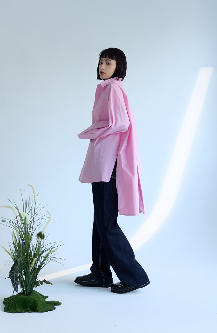自訂oversize背排扣襯衫 2色