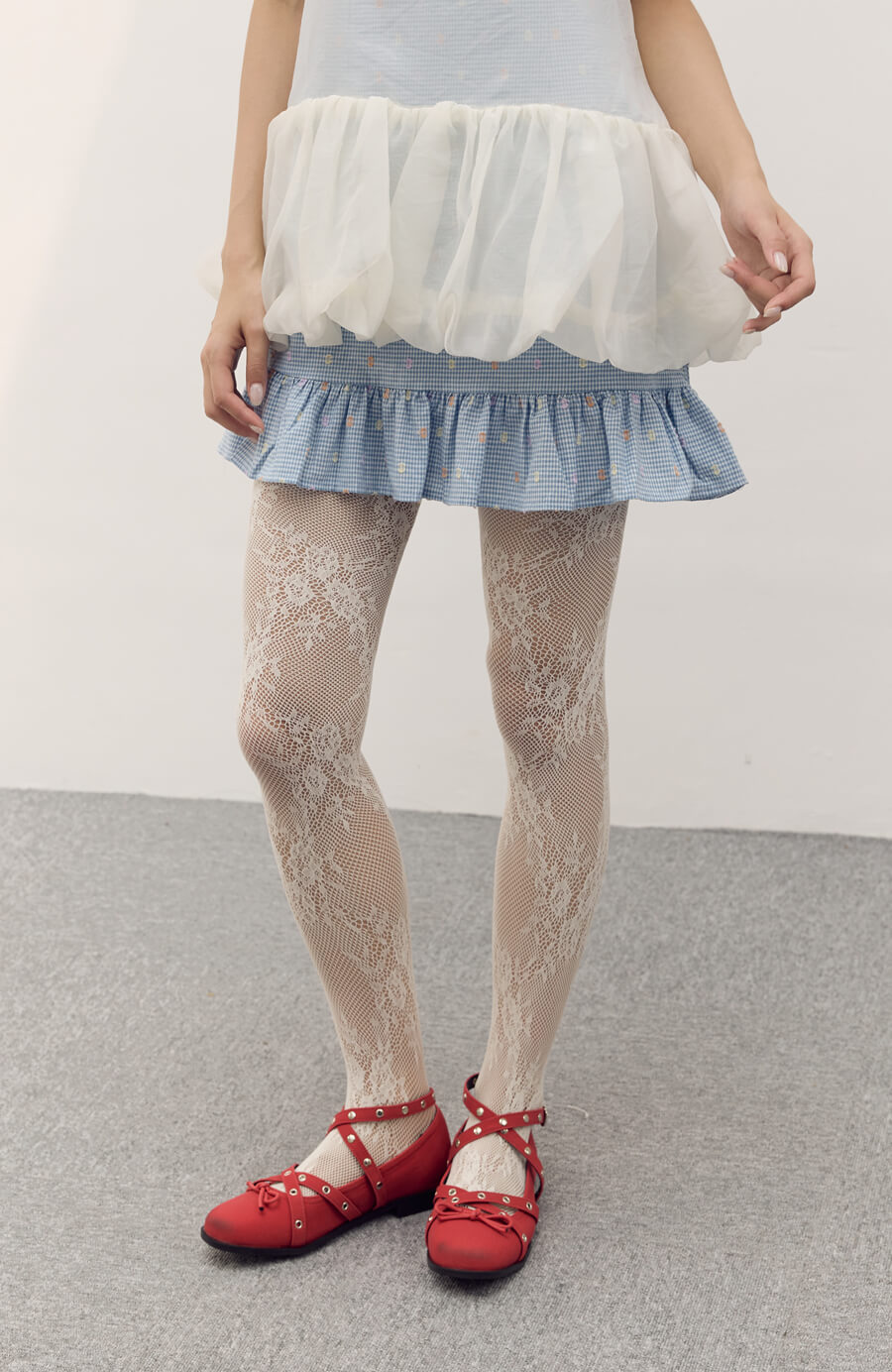 透膚蕾絲花褲襪