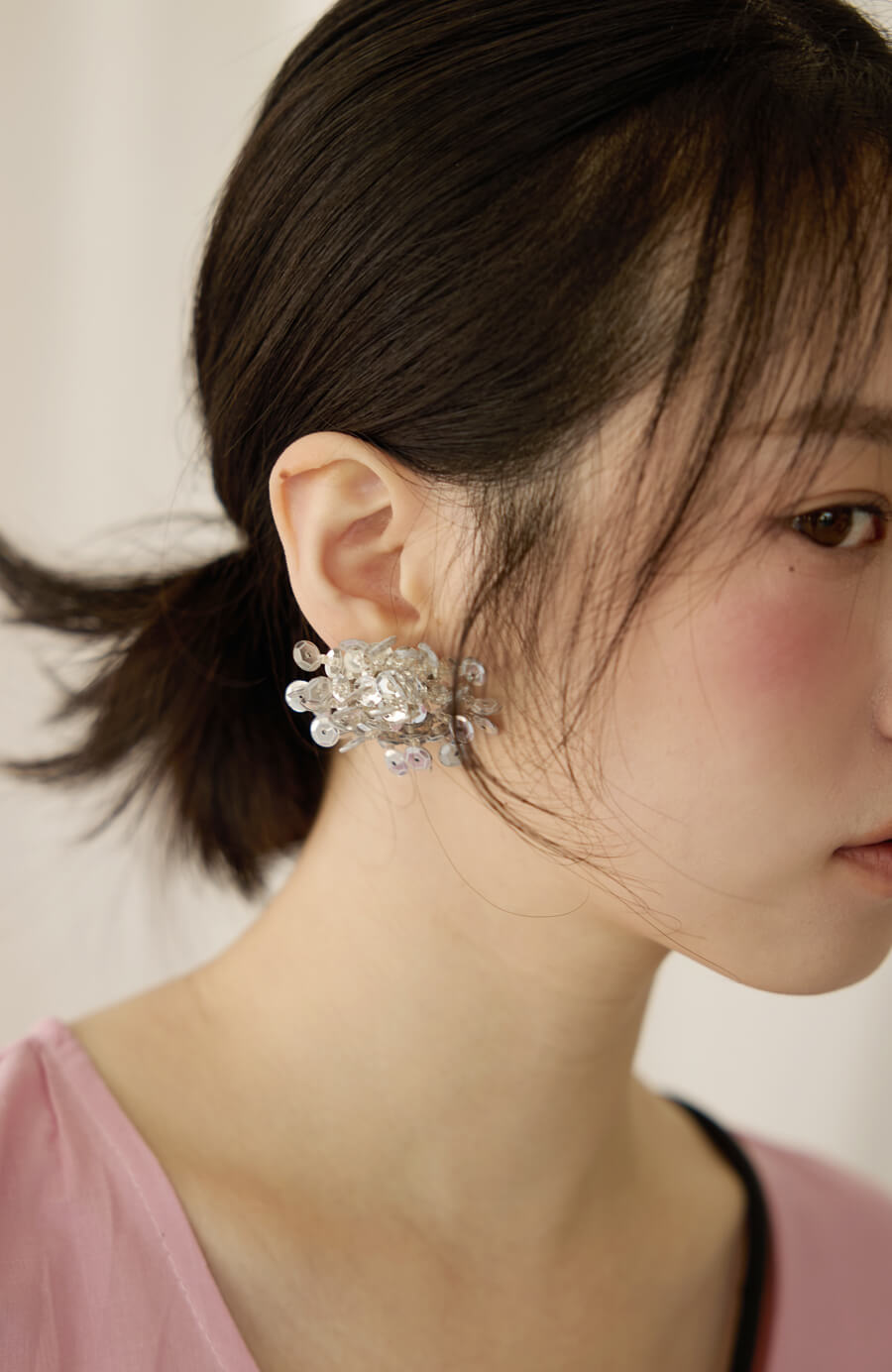 亮片彩球耳針