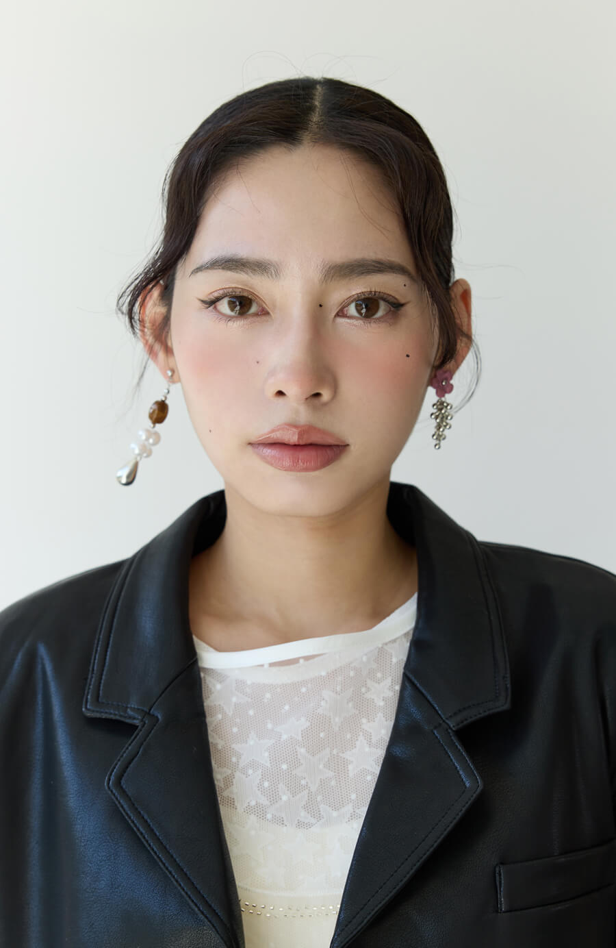 不對稱花朵串珠耳針