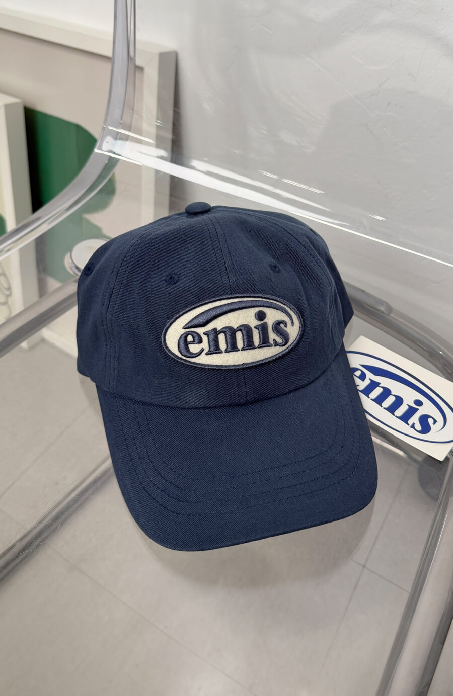 日韓選品-emis刺繡水洗老帽 3色