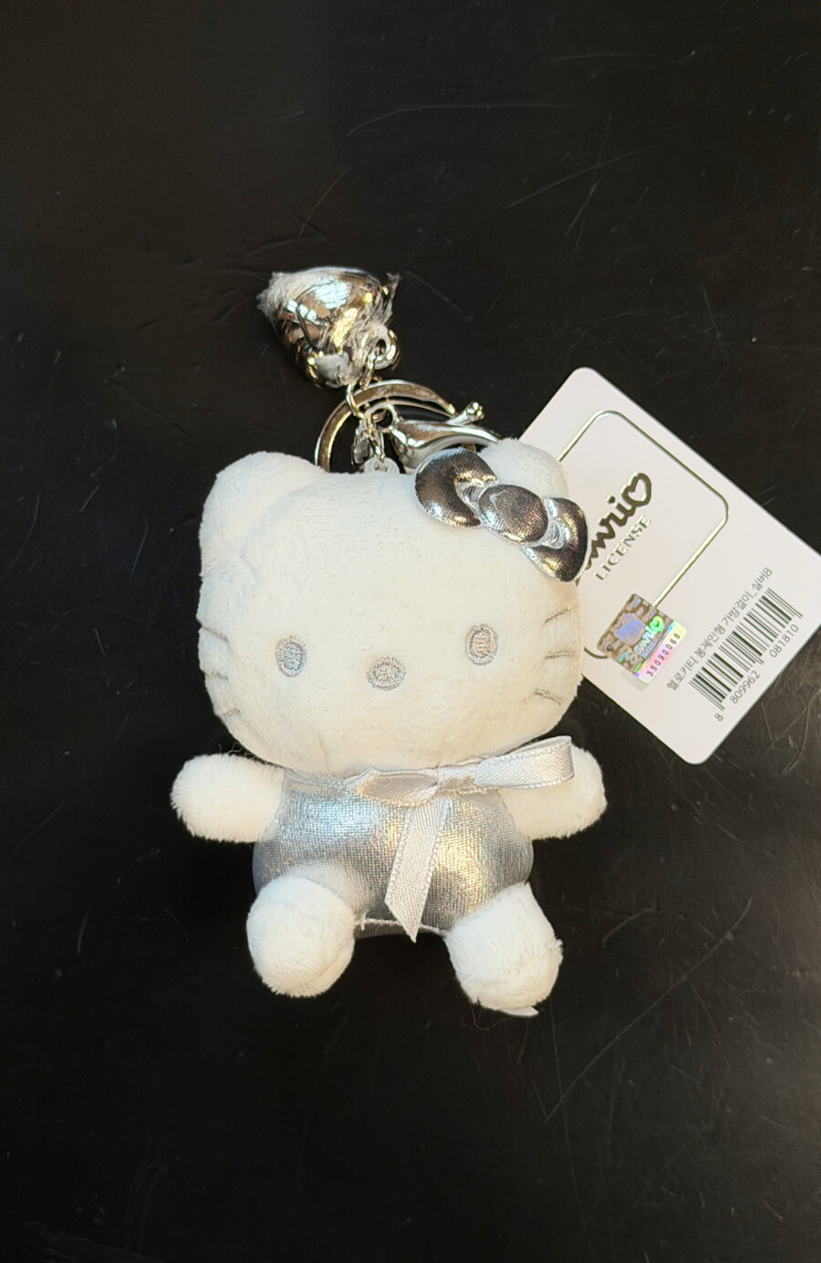 日韓選品-韓國限定銀色kitty吊飾