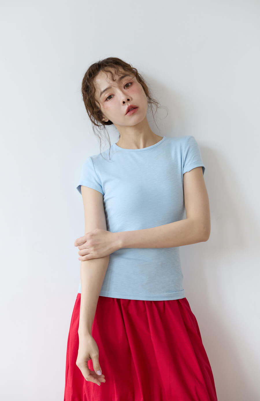 純色圓領短袖上衣 7色