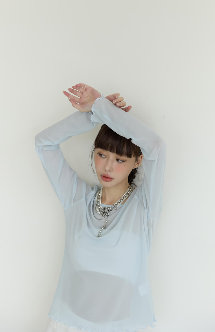 圓領透膚打底衫 3色