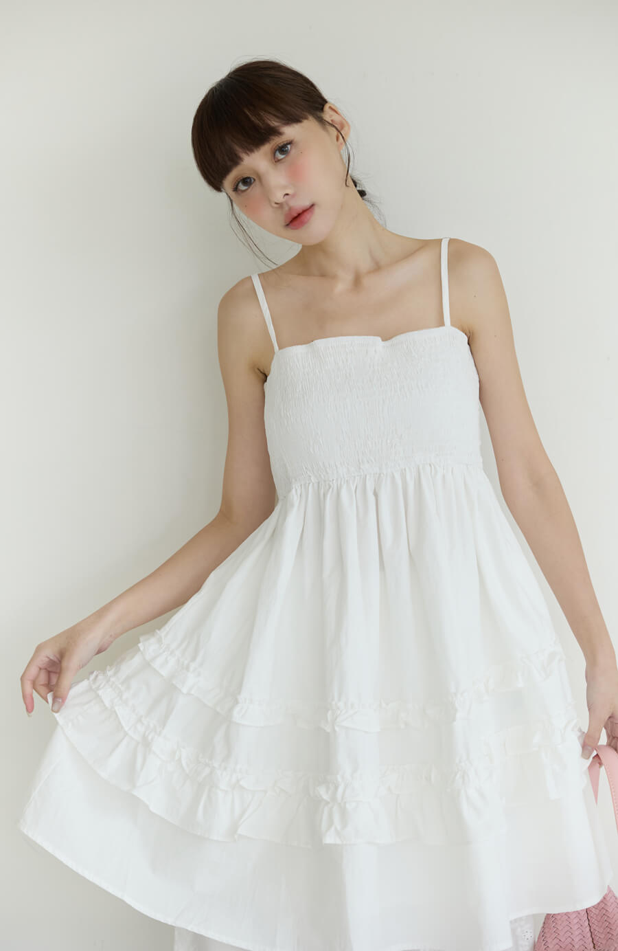 闆娘勸敗細肩平口抓皺蛋糕洋裝 3色