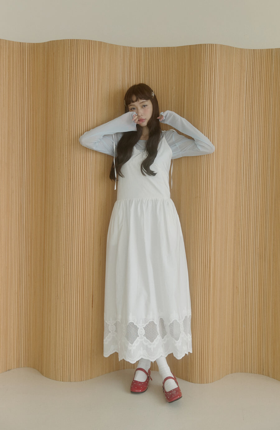 訂製法式波浪交錯洋裝