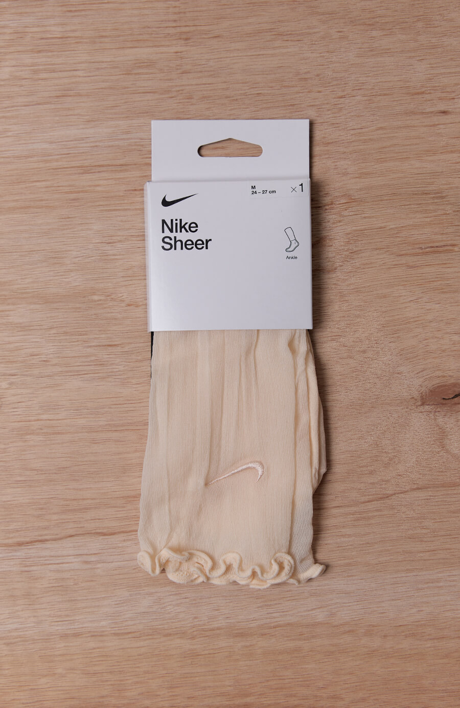 韓國選品-Nike木耳邊網紗中筒襪1入
