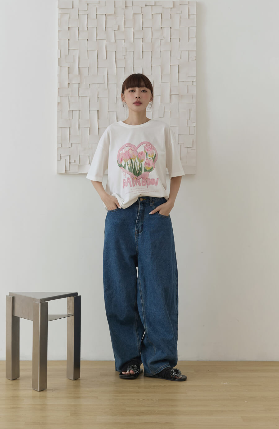 愛心鬱金香印花短袖上衣 3色