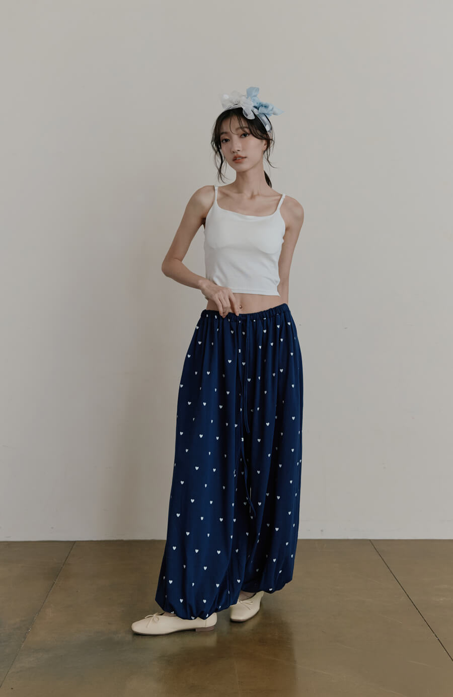 扭結美背Bra top+愛心燈籠褲套裝 3色