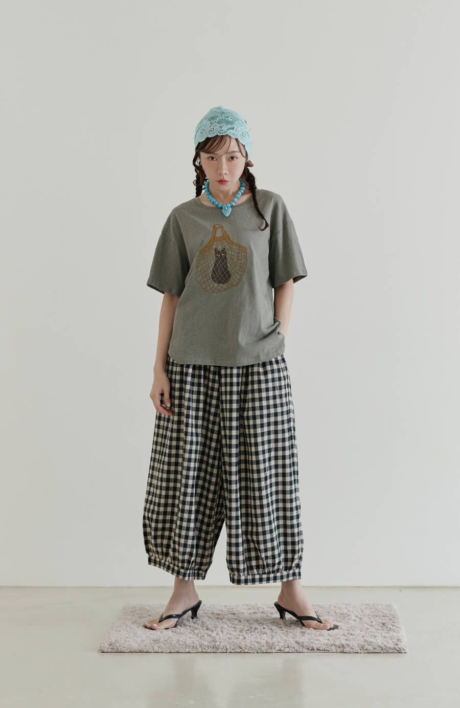 貓咪上衣+格紋褲包套