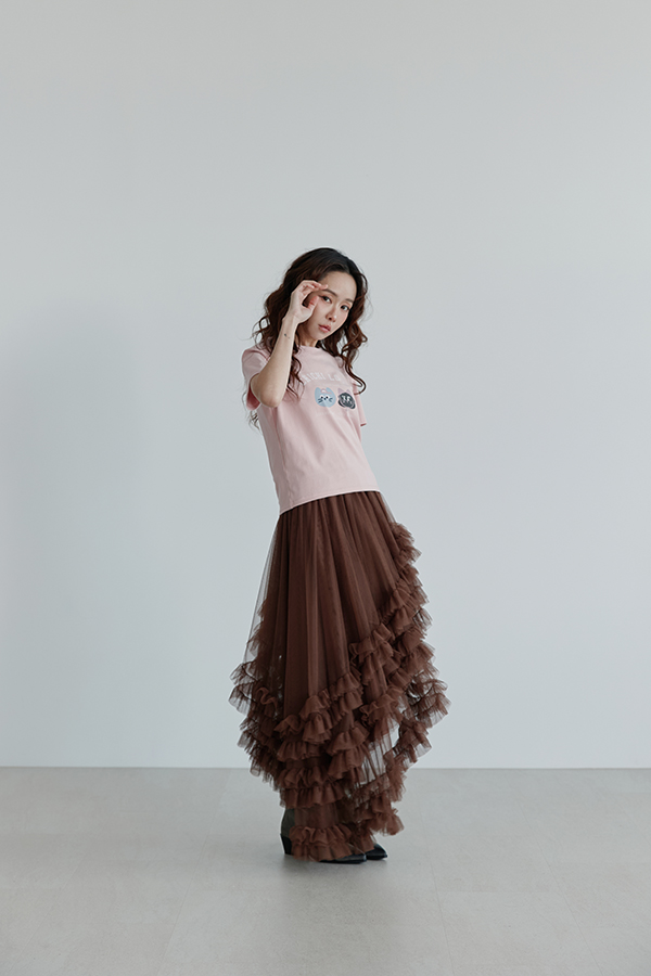 MOSDRESS CHICHI & LOLLY美式短版Ｔ 粉色短版T恤休閒穿搭