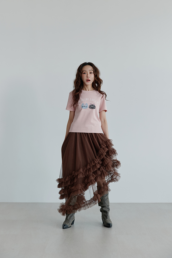 MOSDRESS CHICHI & LOLLY美式短版Ｔ 粉色角色T恤夏日穿搭