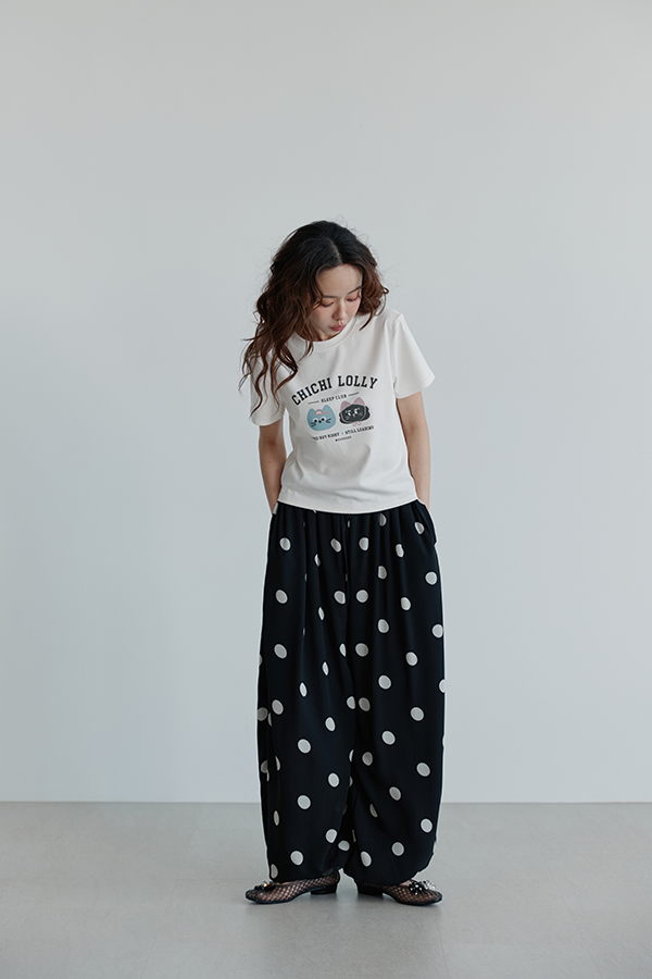 MOSDRESS CHICHI & LOLLY美式短版Ｔ 白色角色T恤夏日休閒穿搭