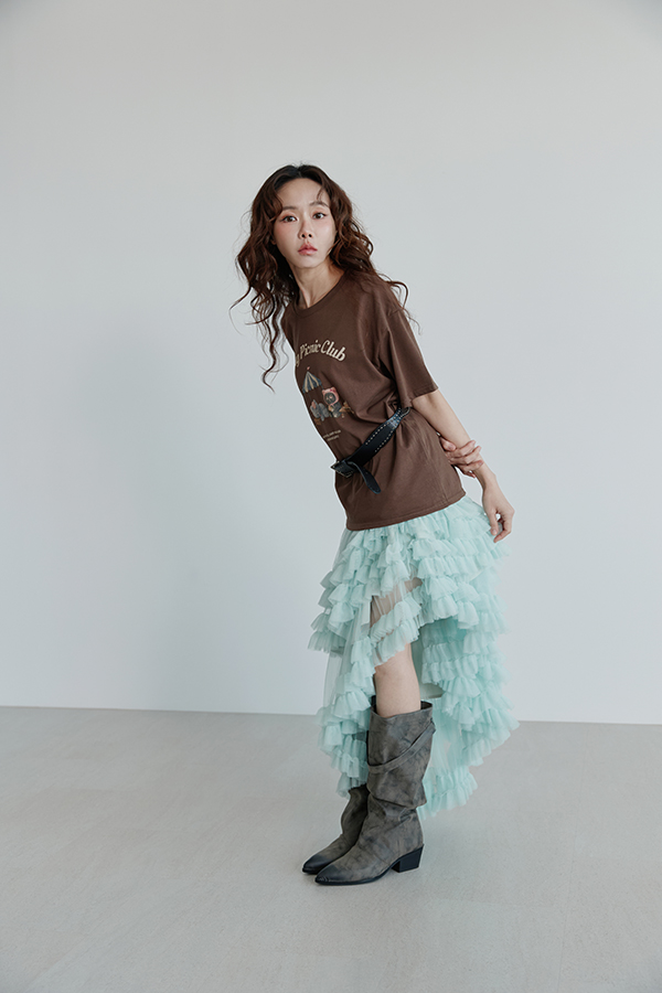 MOSDRESS CHICHI & LOLLY野餐寬鬆T 咖啡色角色上衣日常休閒穿搭