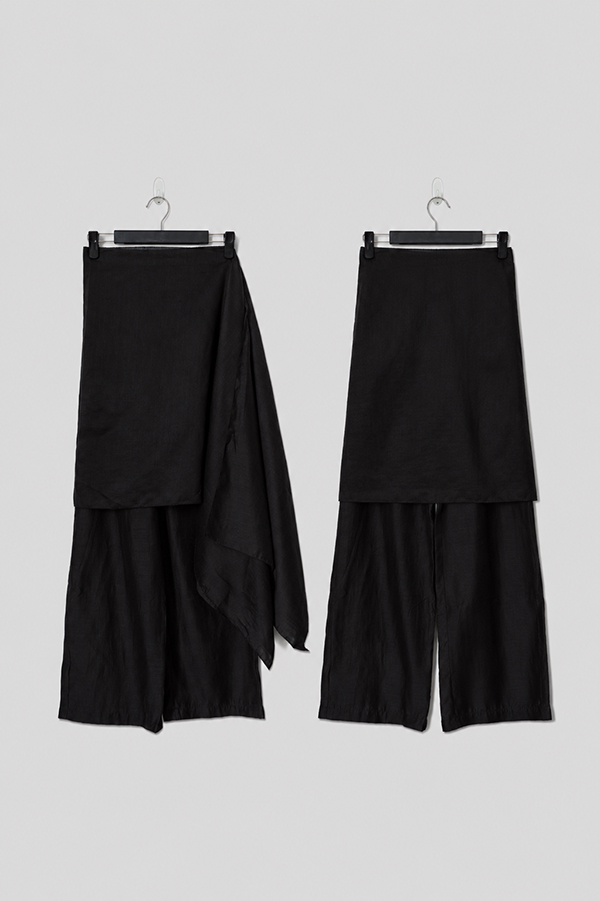 MOSDRESS 真兩件79%天絲寬褲+多用途片布 夏日質感穿搭
