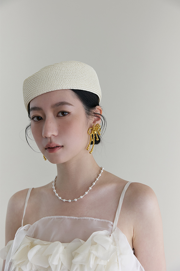 MOSDRESS 珍珠銀珠拼接項鍊 銀珠細節展示