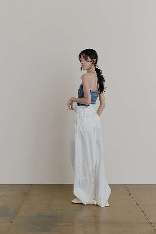 MOSDRESS 麻花針織美背細肩背心 藍色細肩背心層次穿搭
