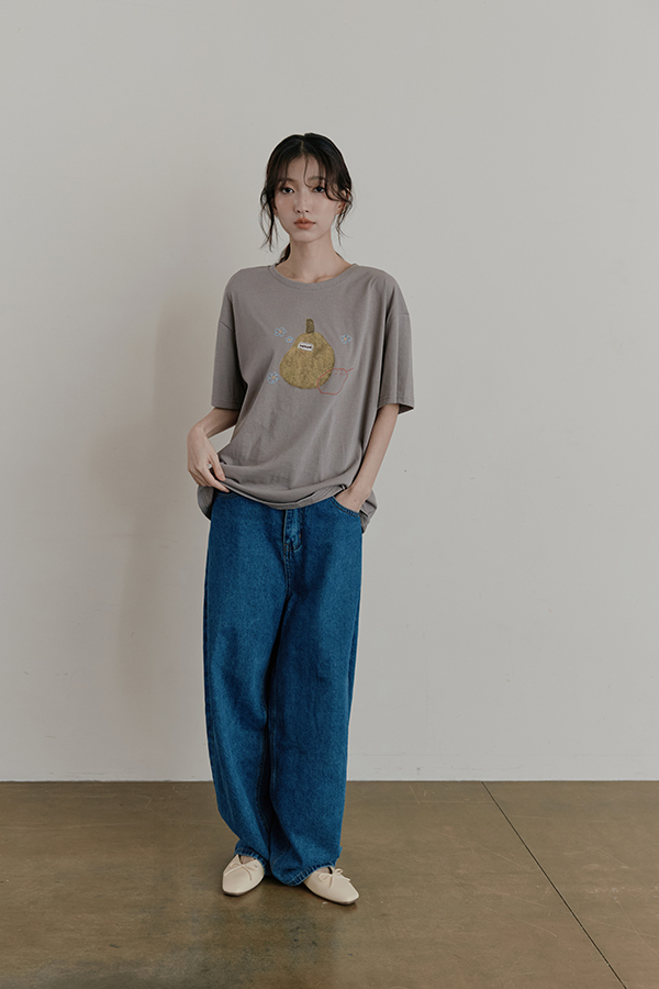 MOSDRESS 西洋梨印花寬鬆上衣 印花上衣日常休閒穿搭