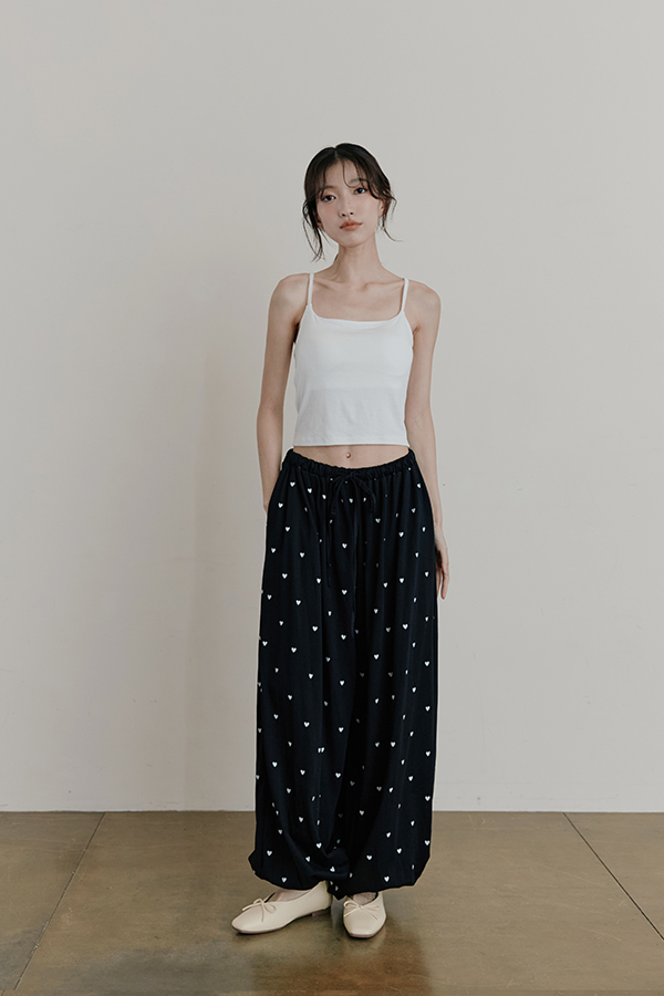 MOSDRESS 扭結美背Bra top愛心燈籠褲套裝 黑色顯瘦套裝穿搭