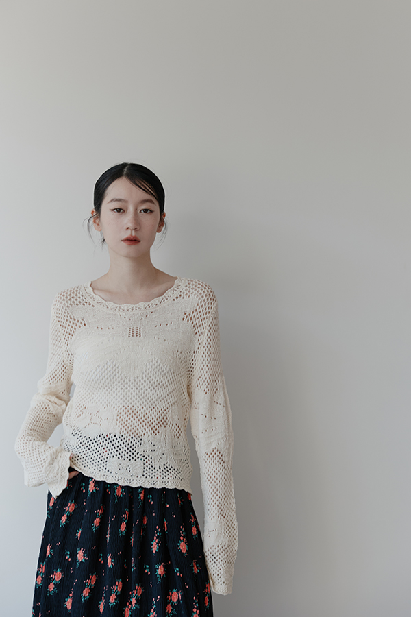 MOSDRESS 波西米亞鉤織上衣 版型近拍細節