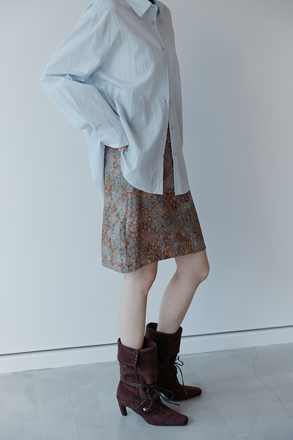 MOSDRESS 復古豹紋直筒半身裙 穿著細節展示