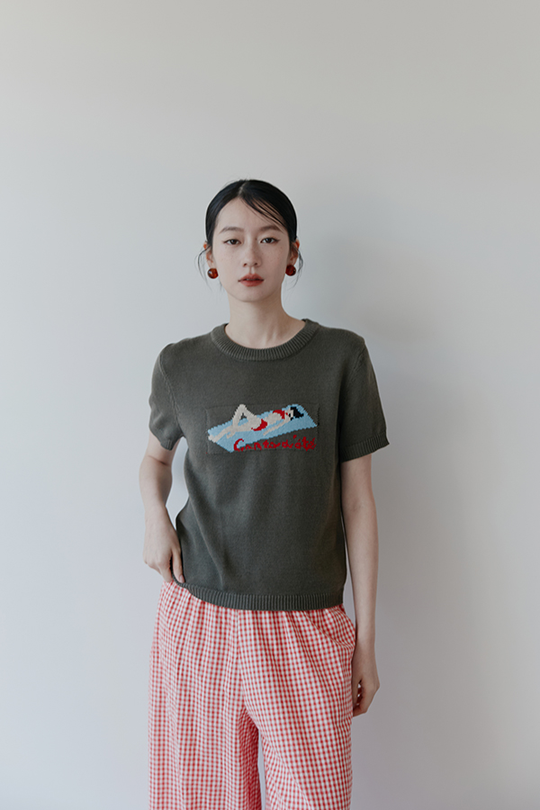 MOSDRESS 小花刺繡格紋寬褲 另一組實穿搭配