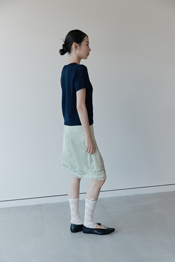 MOSDRESS 蝴蝶結透膚襪套 側身配戴展示