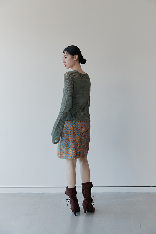 MOSDRESS 反摺造型麂皮感中筒靴 靴型穿著展示