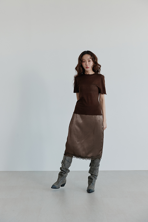 MOSDRESS 波浪邊短袖針織上衣 局部設計展示
