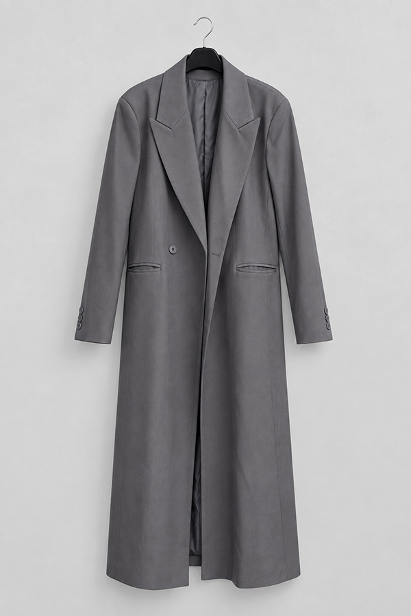 MOSDRESS 寬肩長版西裝外套 商品平拍展示