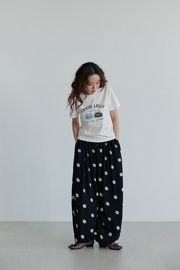 MOSDRESS 雪豹點點燈籠褲 正面版型展示