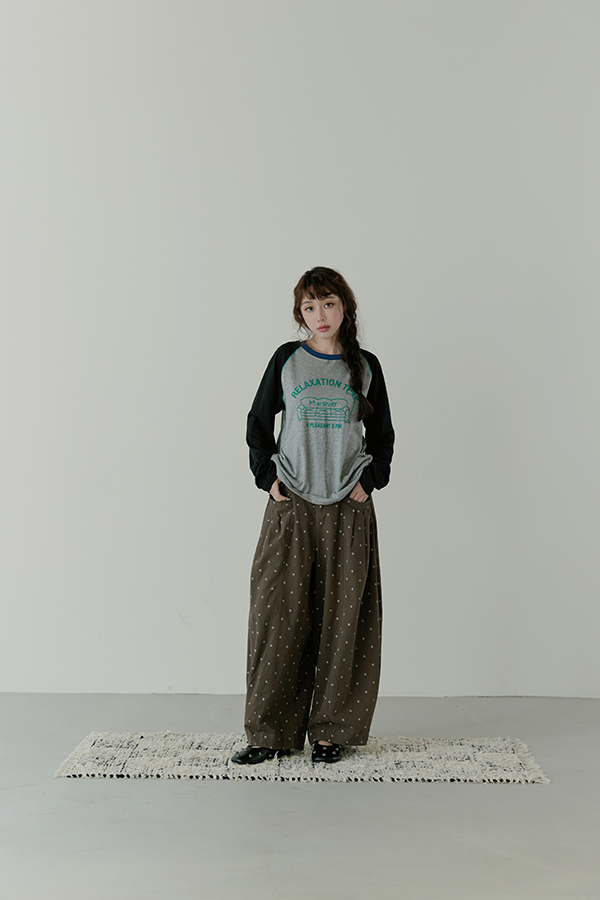 MOSDRESS 美式撞色長袖上衣 麻灰撞色上衣全身搭配