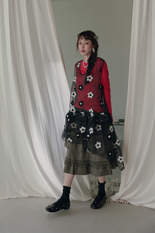 MOSDRESS 銀色立體花朵髮夾 2入組 銀色髮夾側身造型