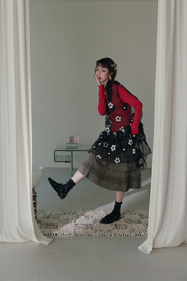 MOSDRESS 透明串珠流蘇耳針 透明串珠耳針全身搭配