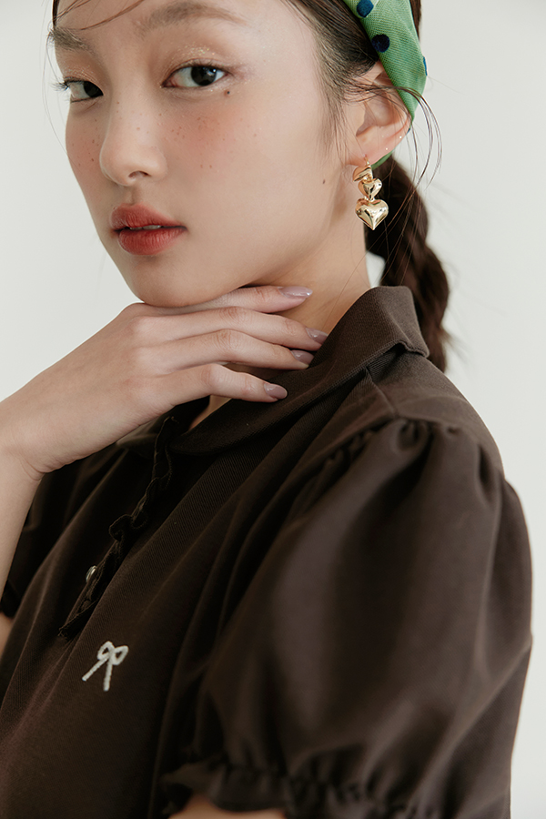 MOSDRESS 點點網紗寬版髮帶 綠色髮帶側面