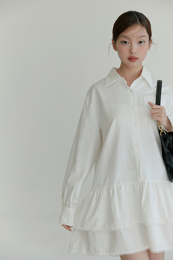 MOSDRESS 毛絨背心長版襯衫包套 秋季日常休閒層次穿搭