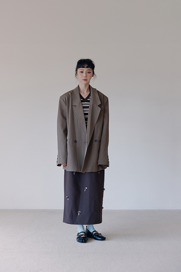 MOSDRESS 20%羊毛條紋V領針織上衣 4色 咖啡 西裝外套內搭條紋上衣