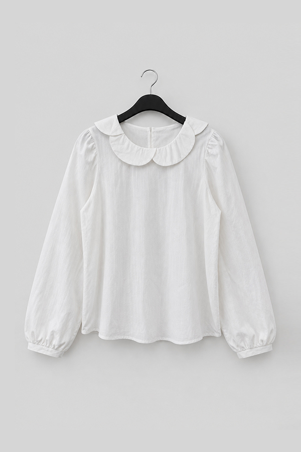 MOSDRESS 甜美花瓣領澎袖襯衫 花瓣領襯衫平拍