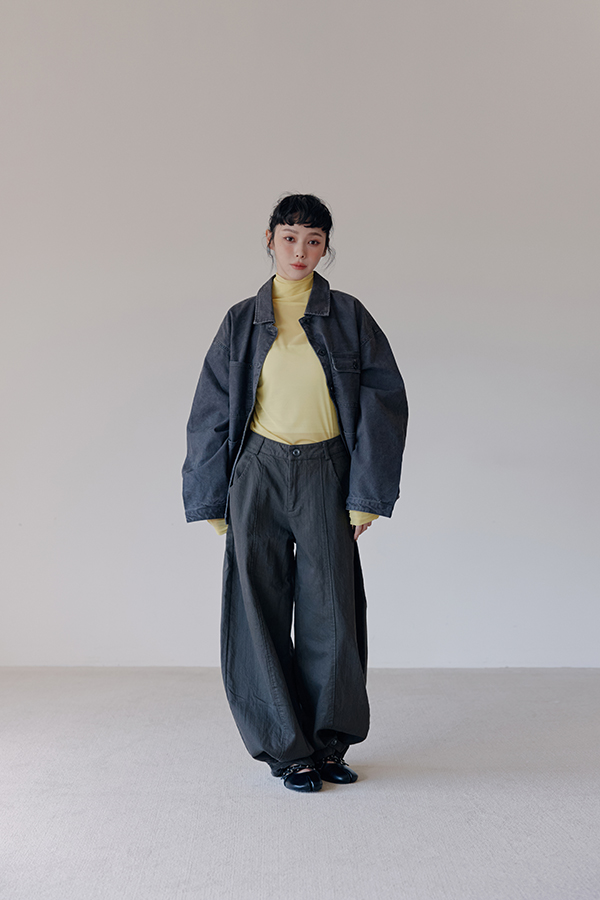 MOSDRESS 復古水洗口袋工裝外套 2色 黑色 黑色外套不同穿搭層次