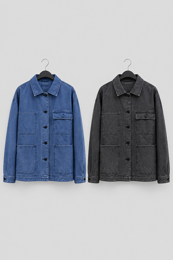 MOSDRESS 復古水洗口袋工裝外套 2色 兩色 兩色工裝外套平拍
