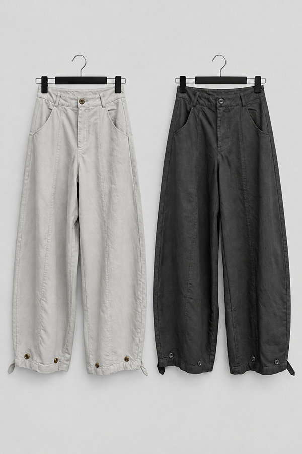 MOSDRESS 街頭感造型廓形褲(附皮帶) 2色 兩色 兩色廓形褲平拍